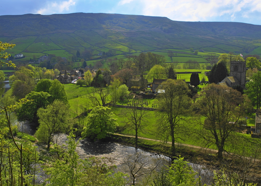 A view Across the River Wharfe to Burnsall A view Across the River Wharfe to Burnsall